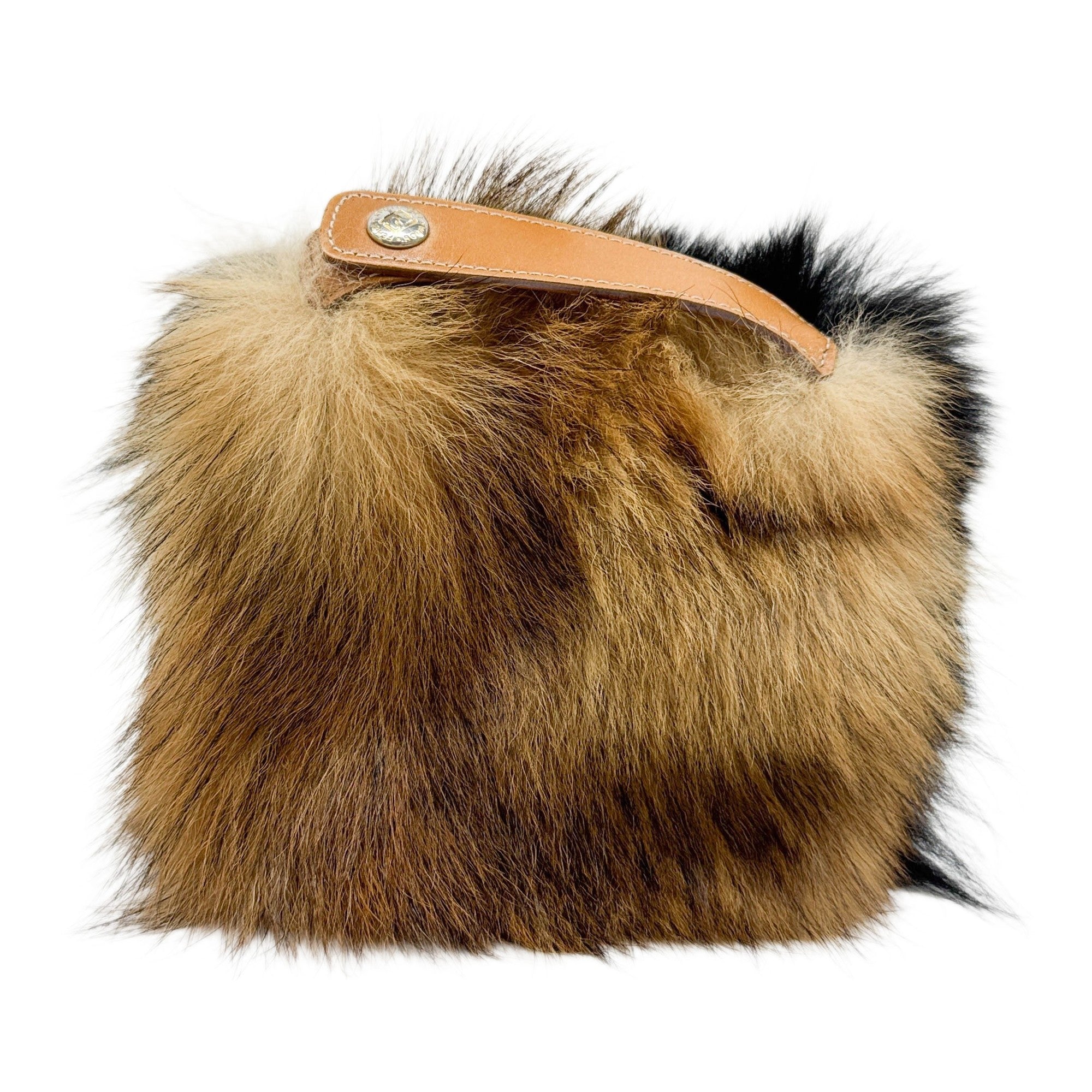 Black & Brown Fox Fur Hand Bag