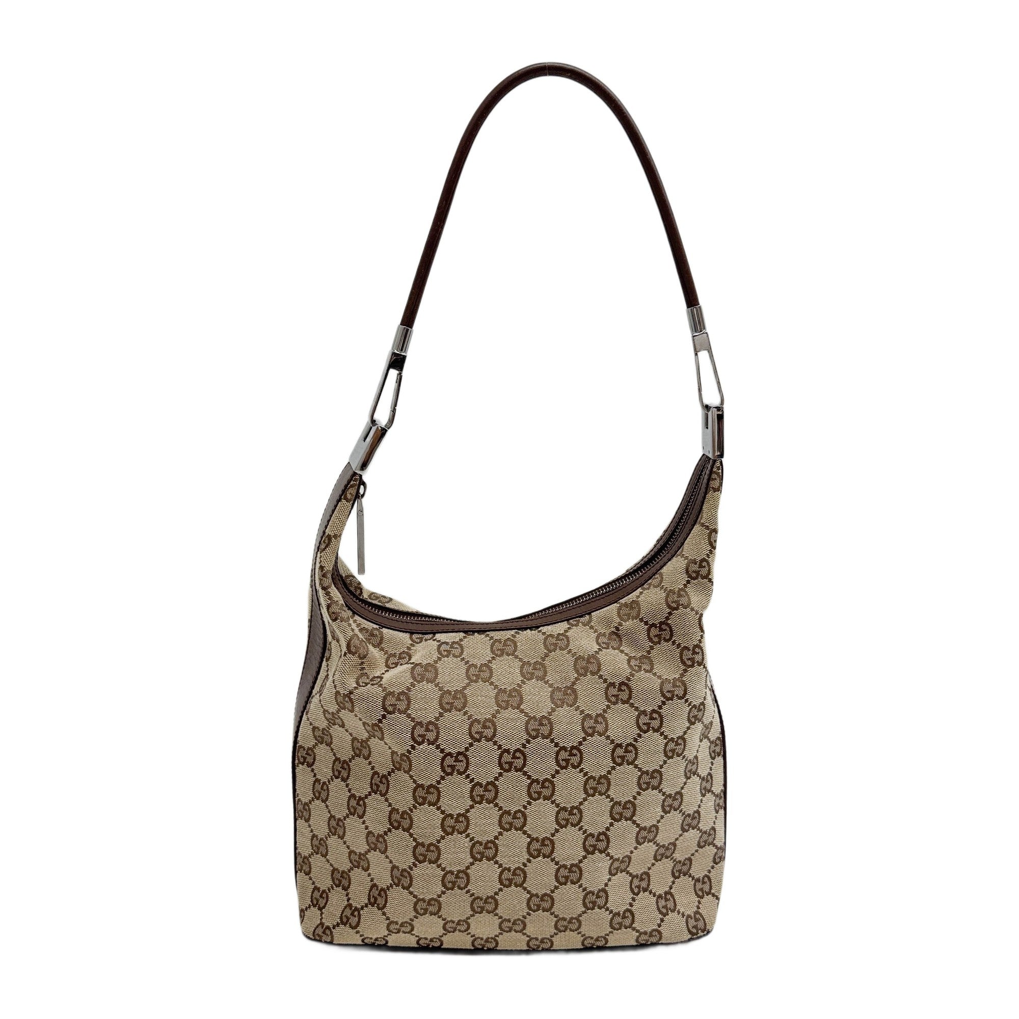 GG Brown Canvas Shoulder Bag