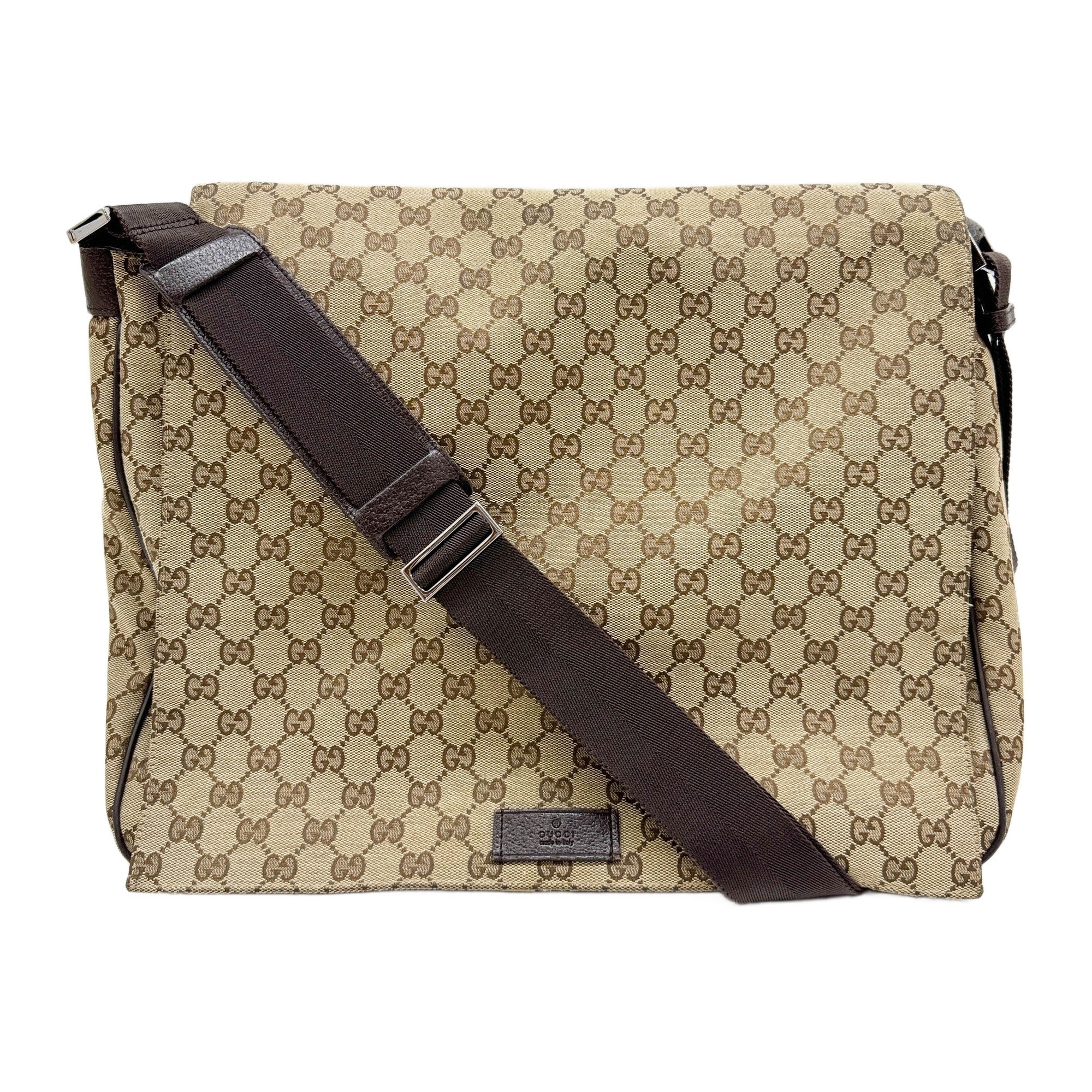 Brown GG Canvas Shoulder Messenger Bag