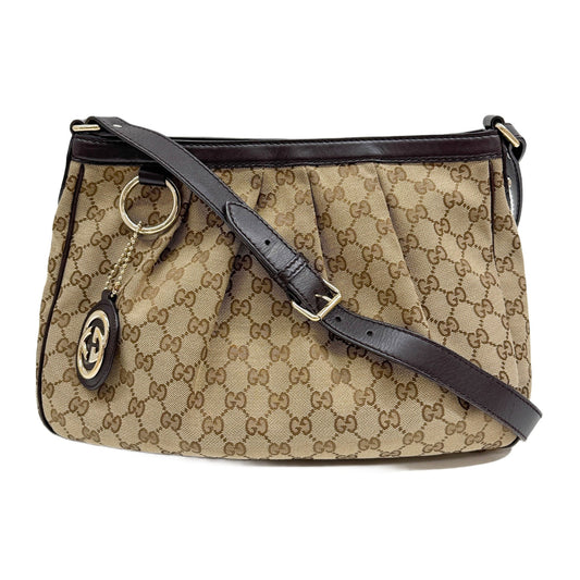Sukey Brown GG Canvas Shoulder Bag