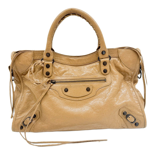 The City Sandy Brown Leather Two Way Bag