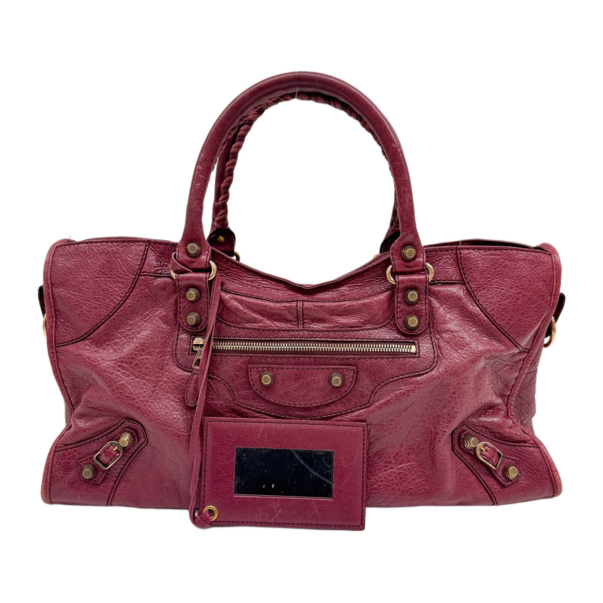 The City Pourpre Leather Two Way Bag