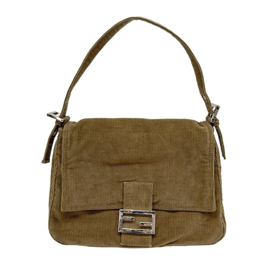 Mamma Baguette Khaki Corduroy Shoulder Bag
