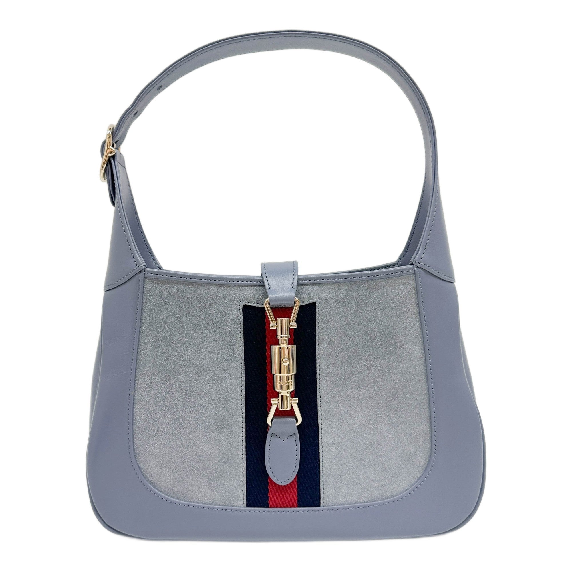 Jackie 1961 Baby Blue Suede Shoulder Bag
