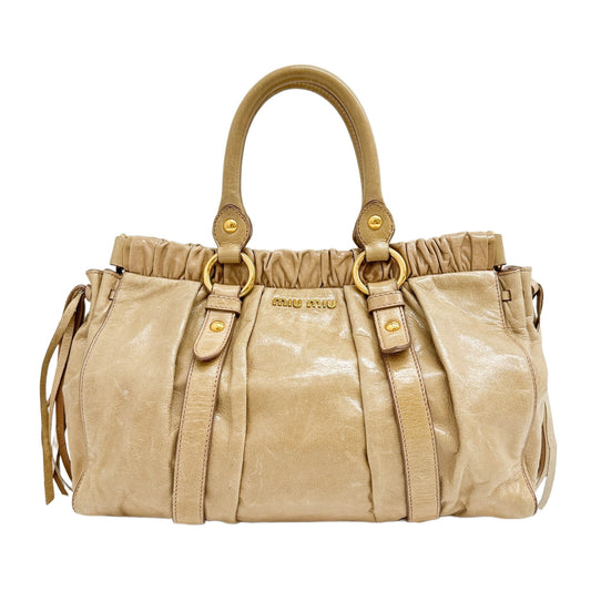 Vitello Tan Leather Two Way Bag