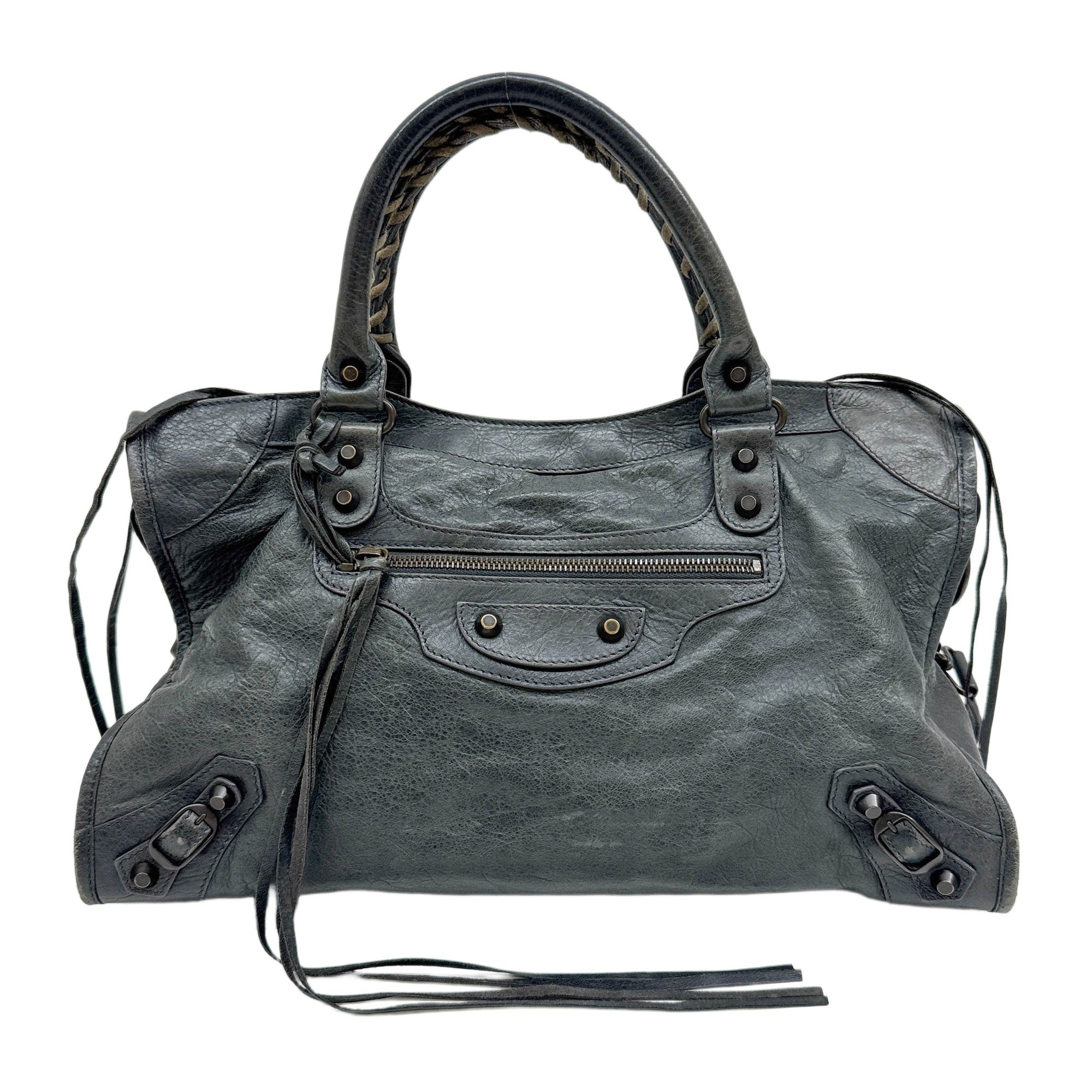 The City Deep Green Leather Two Way Bag