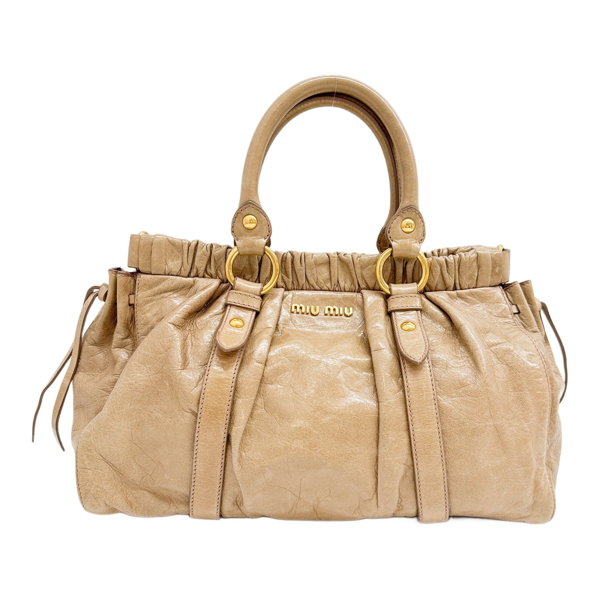 Vitello Tan Leather Two Way Bag