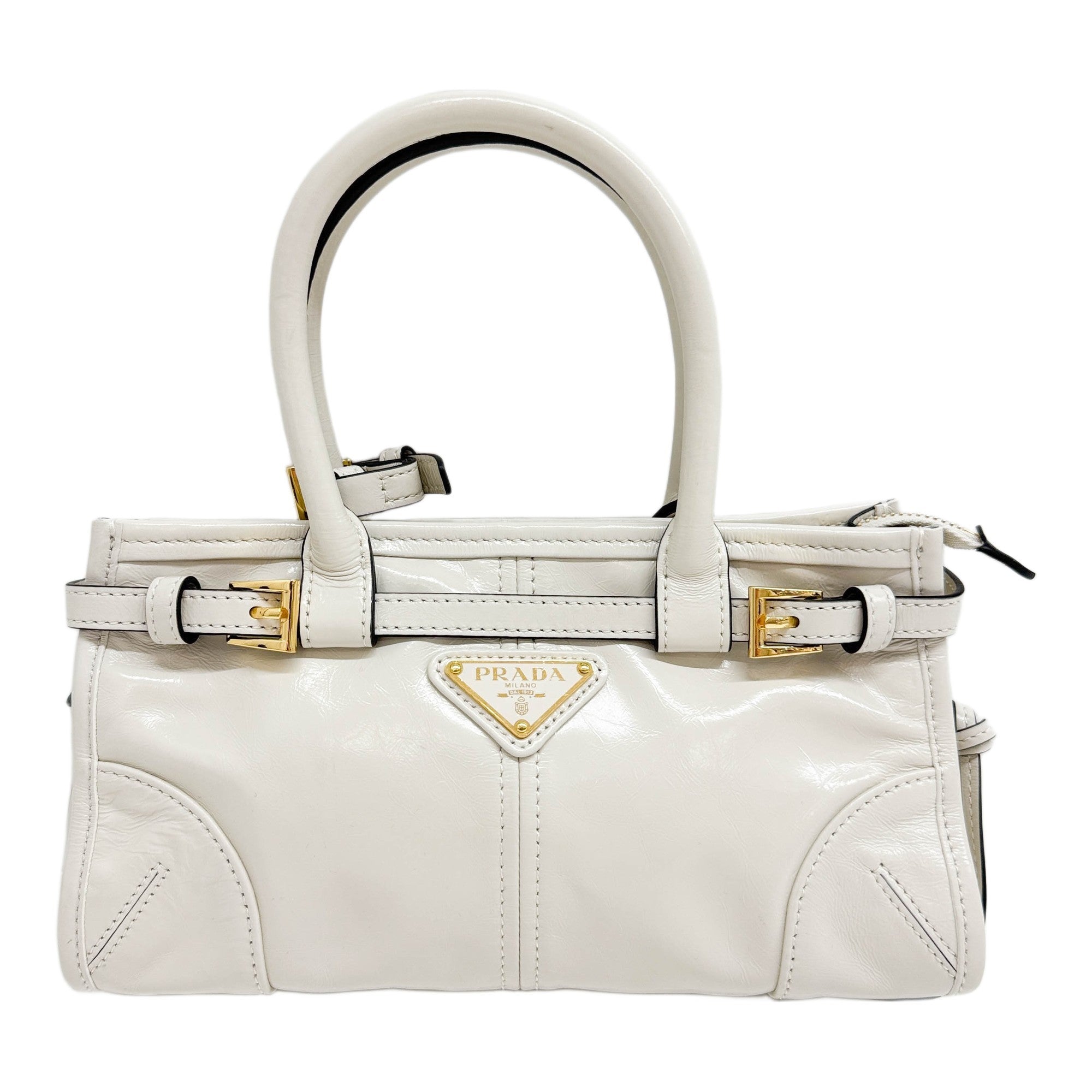 Mini Bonnie Eggshell White Leather Two Way Bag