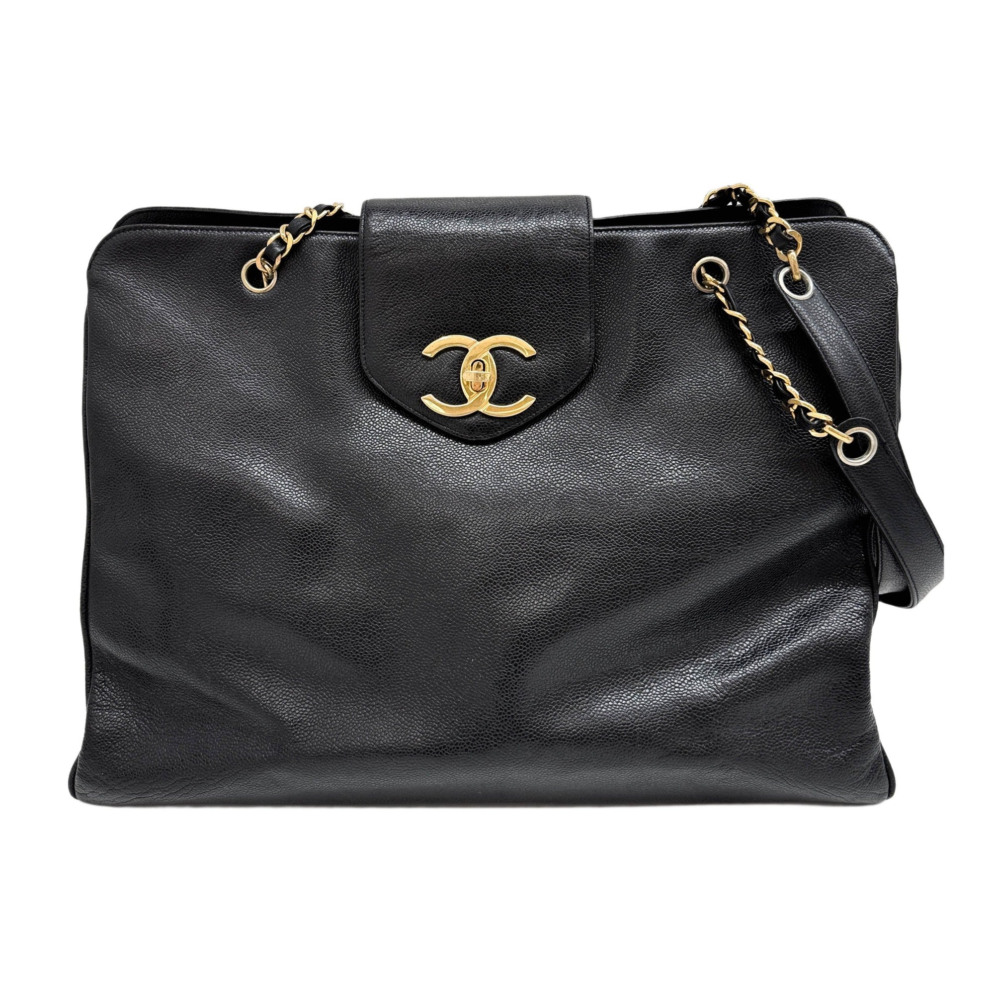 Supermodel Chain 1994-1996 Black Leather Shoulder Bag