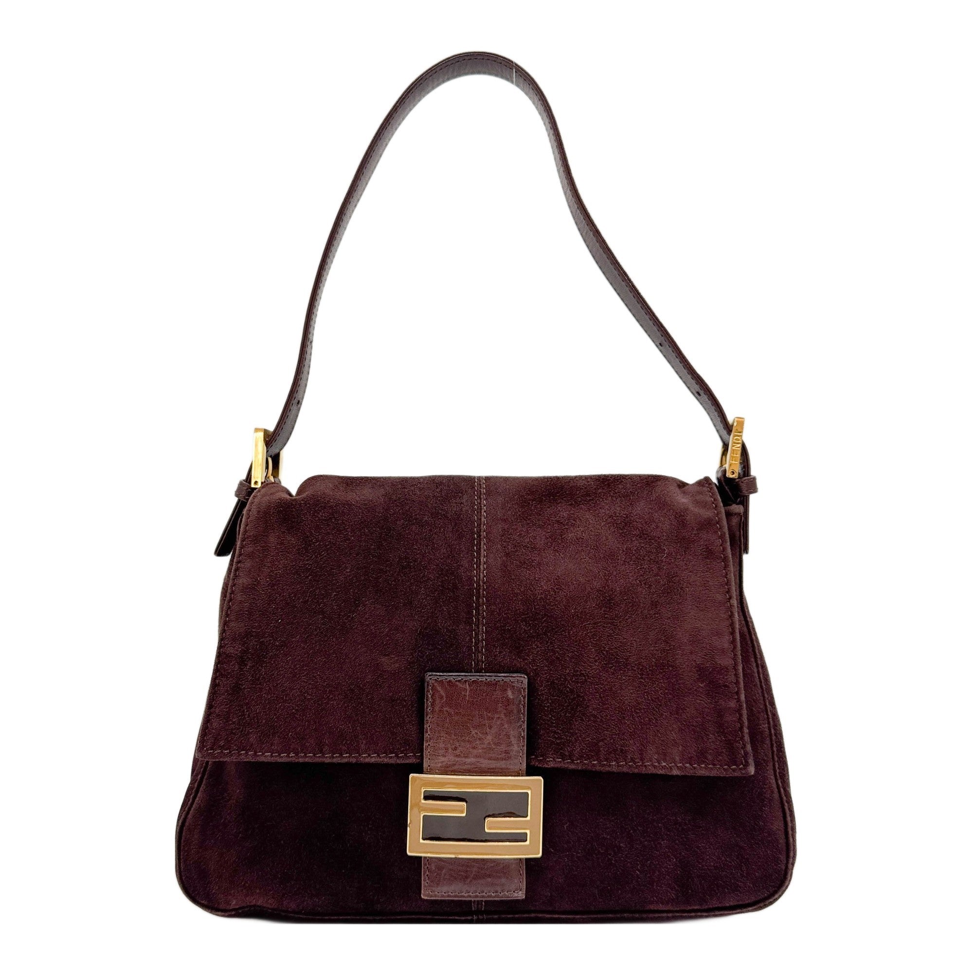 Mamma Baguette Brown Suede Shoulder Bag