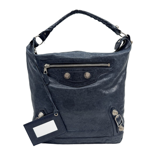 Giant 21 The Day Blue Leather Shoulder Bag