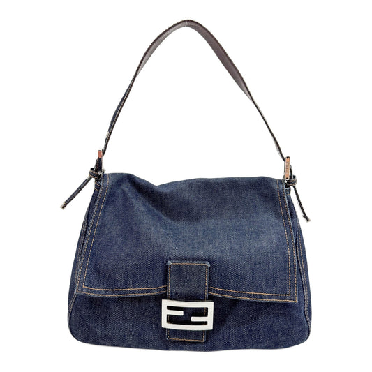 Mamma Baguette Navy Blue Denim Shoulder Bag