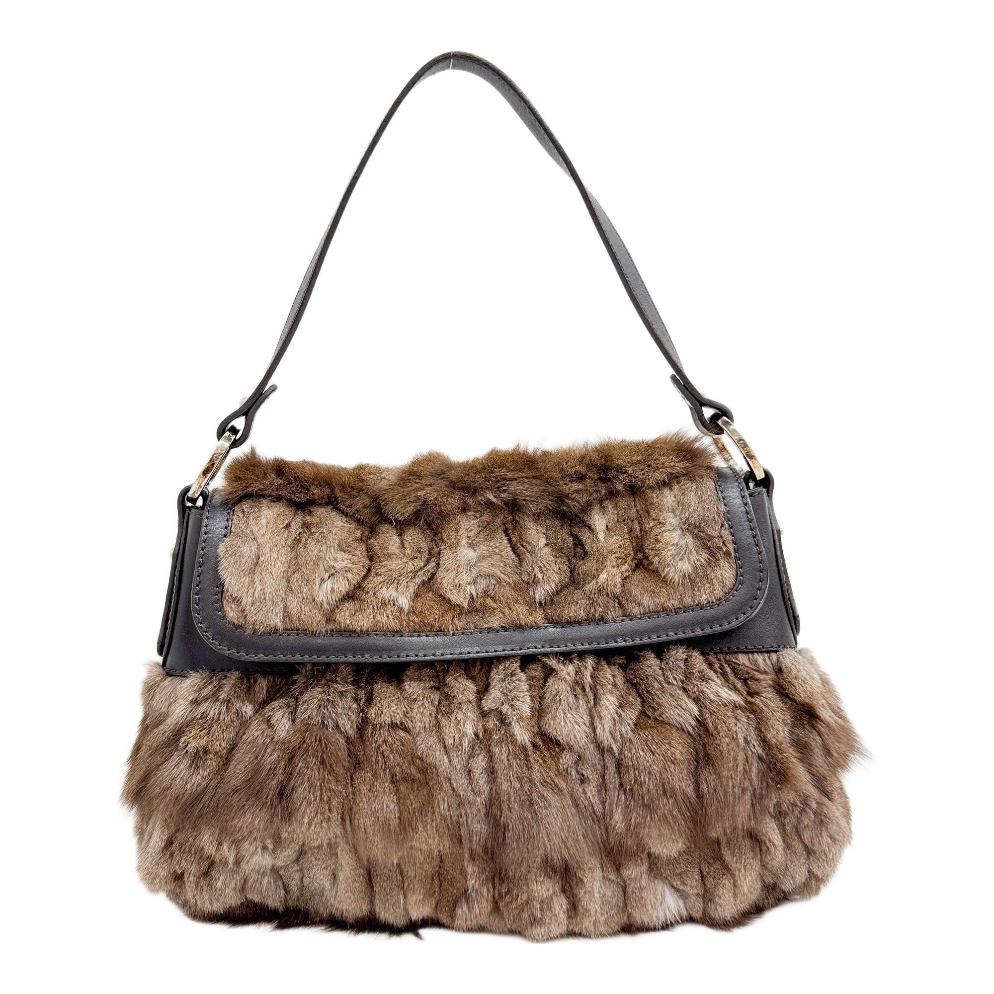 Chef Brown Rabbit Fur Shoulder Bag