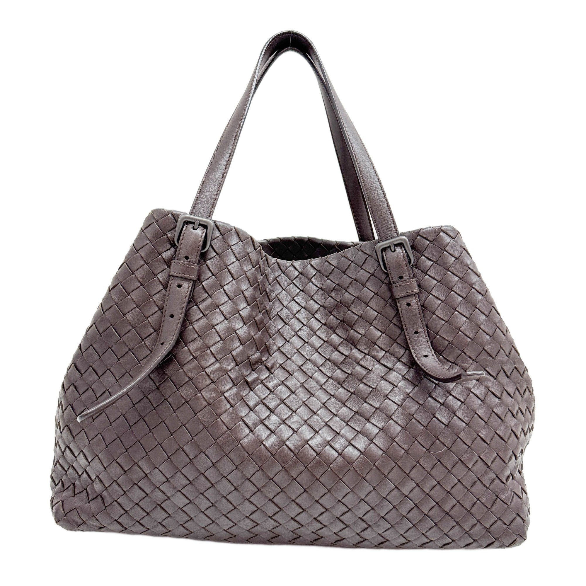 Intrecciato Brown Leather Tote Bag