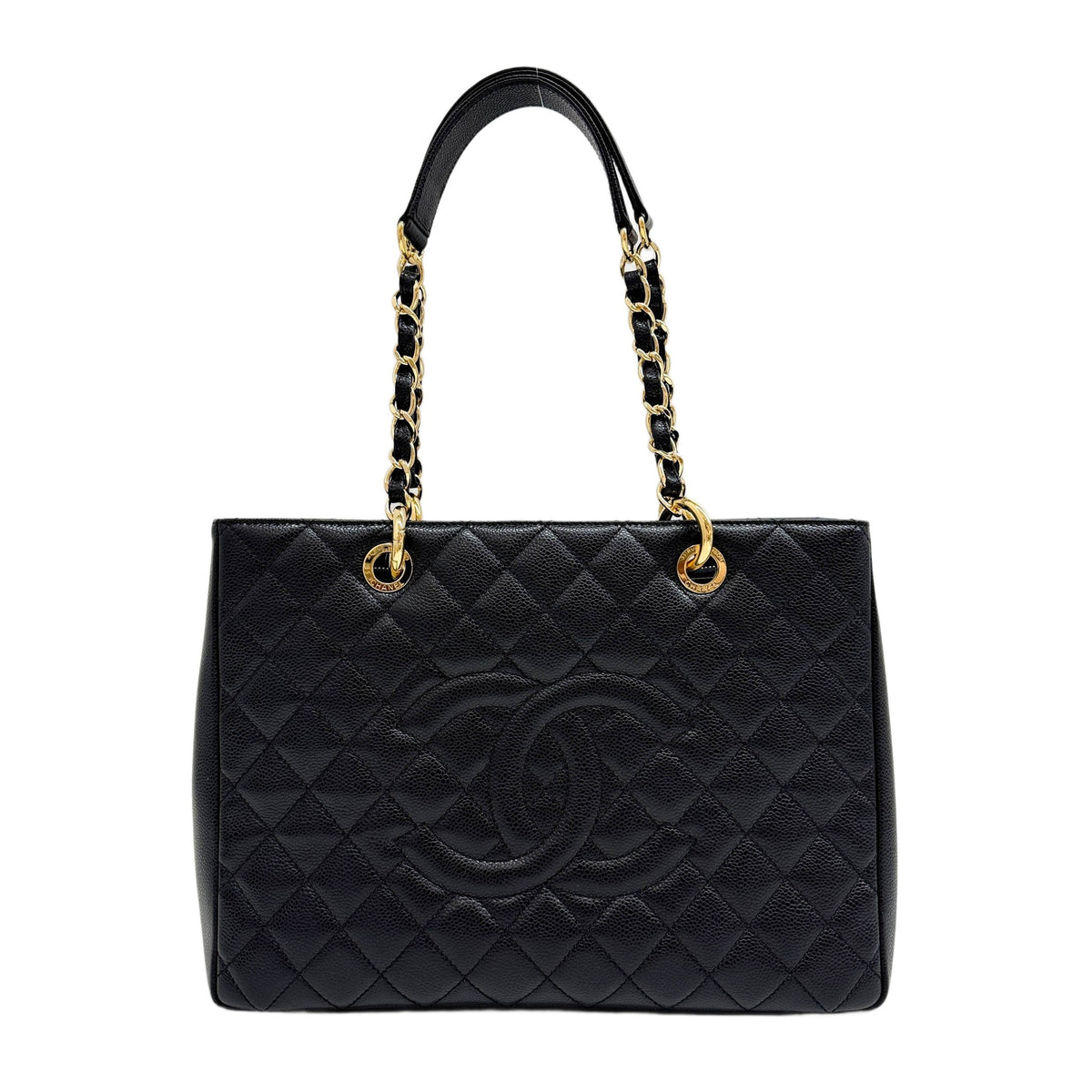 Grand Shopping 2014-2015 Matelasse Black Caviar Leather Tote Bag