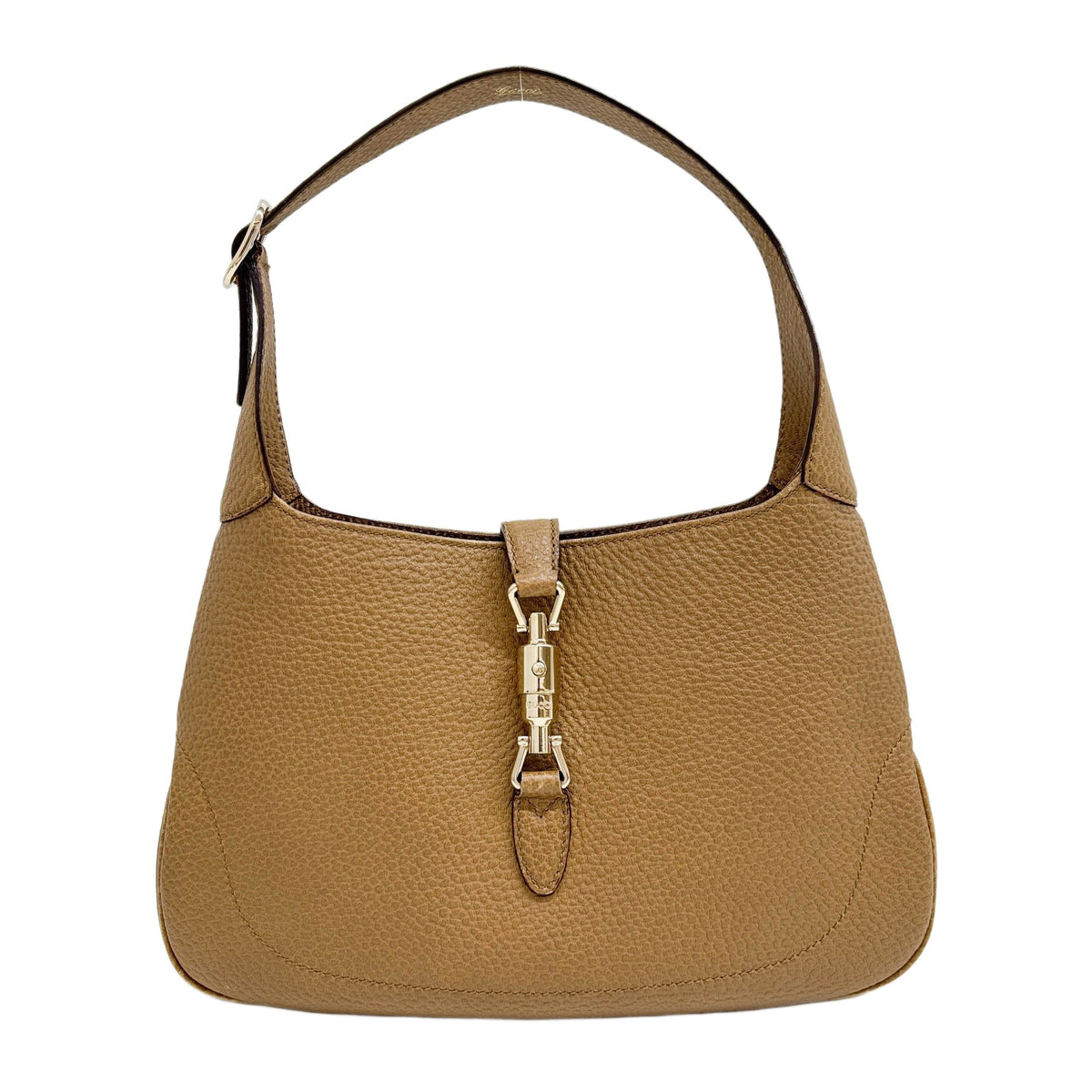 Jackie 1961 Brown Pebbled Leather Shoulder Bag
