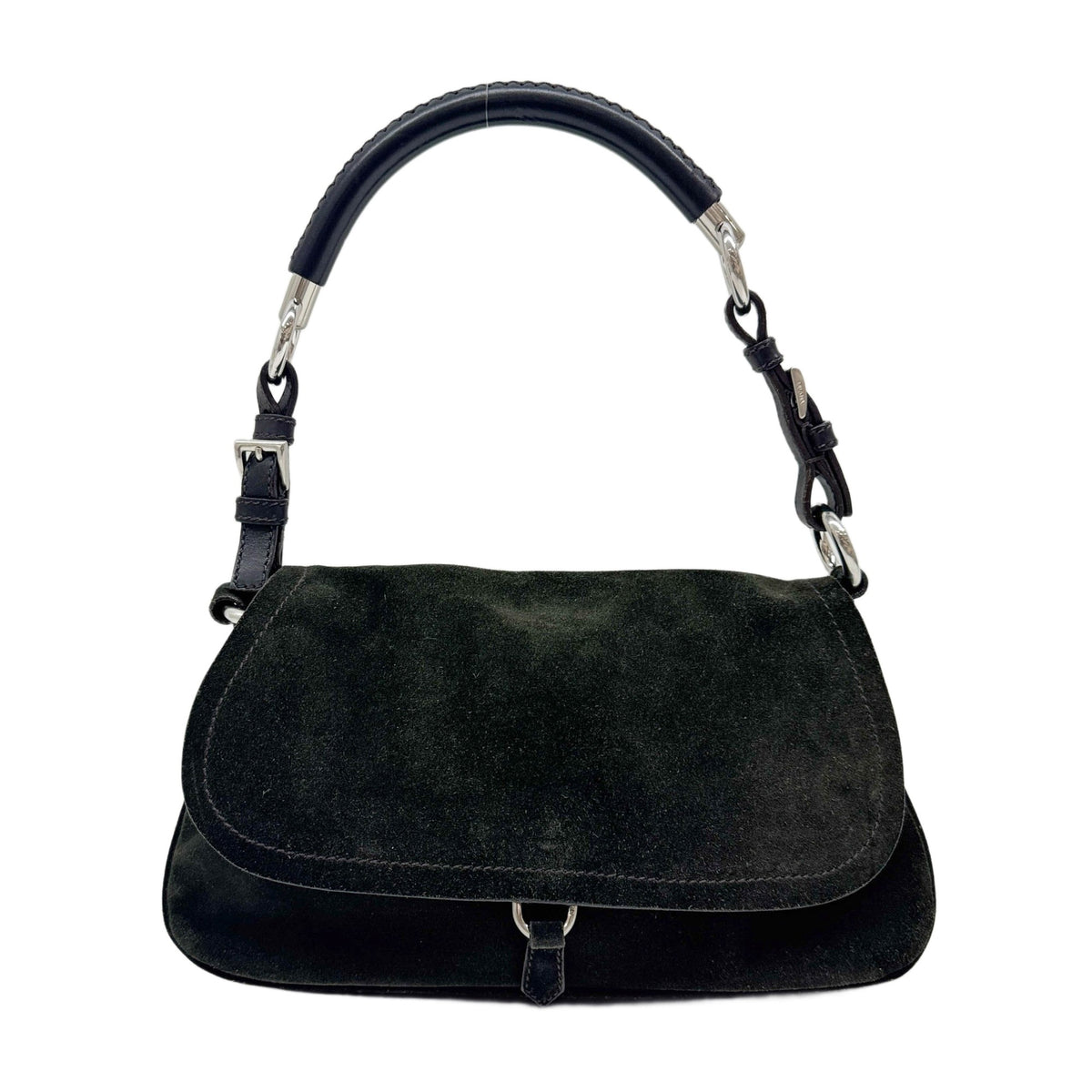 Dark Green Suede Shoulder Bag