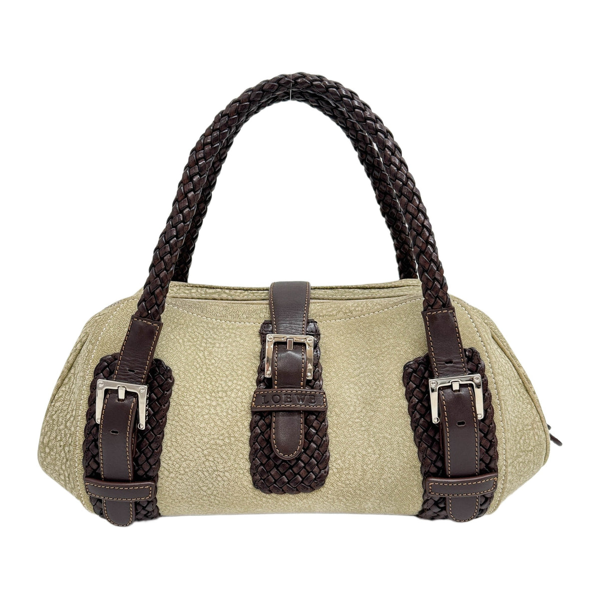Senda Green Nubuck Leather Handle Bag