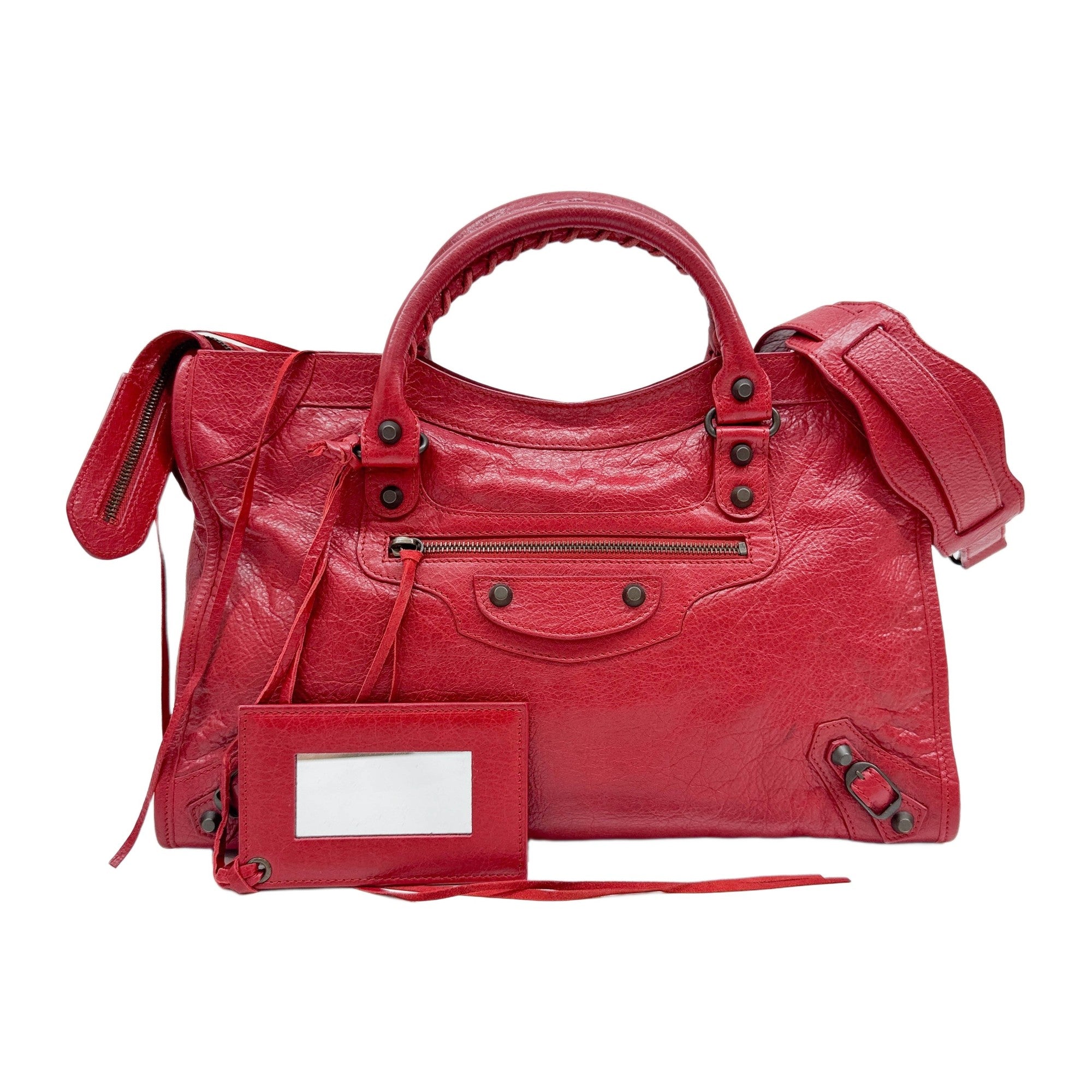The City Red Leather Two Way Bag