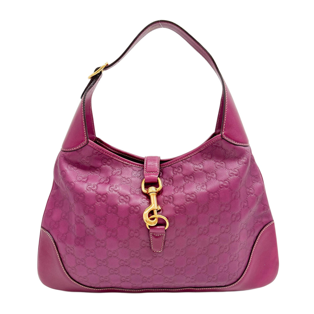 Jackie O Bouvier Guccissima Mulberry Purple Leather Shoulder Bag