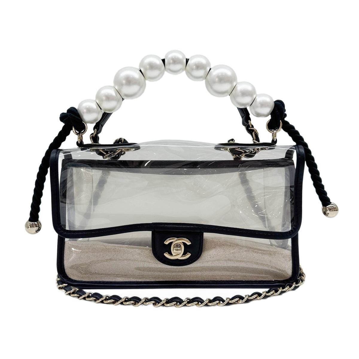 Sand By The Sea Medium Classic Flap 2019 Clear Vinyl Two Way Bag