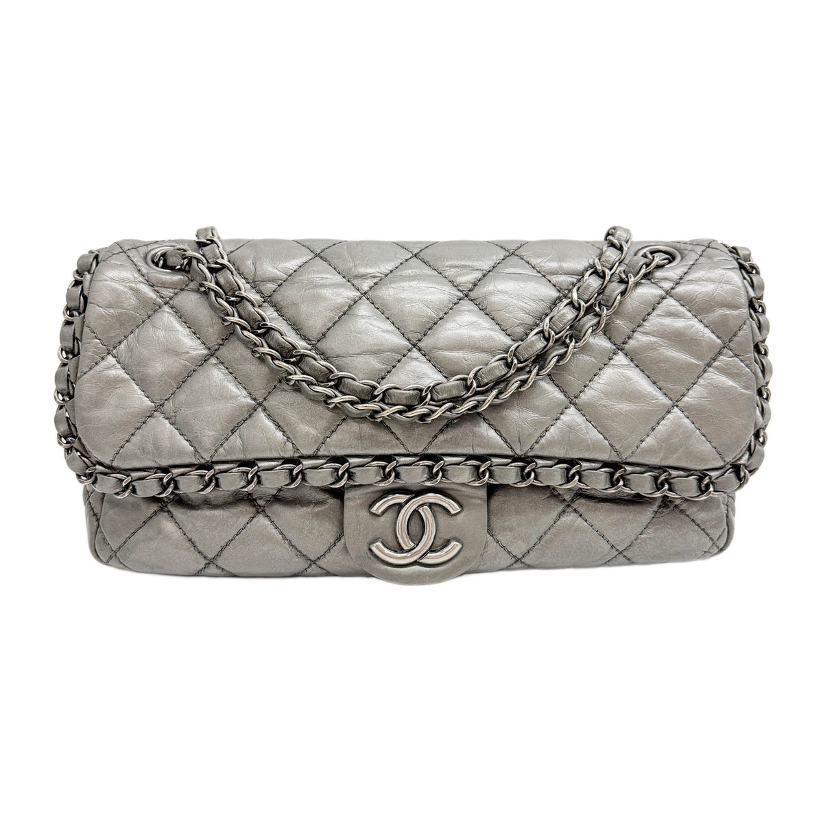 Chain Me Flap 2010-2011 Matelasse Silver Leather Shoulder Bag