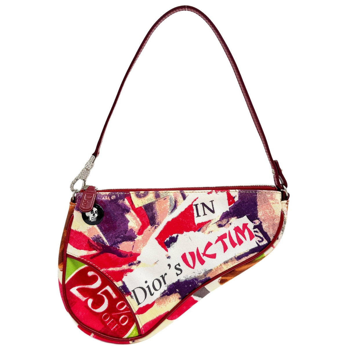 Saddle Pouch "Dior Victim" Multicolor Canvas Shoulder Bag