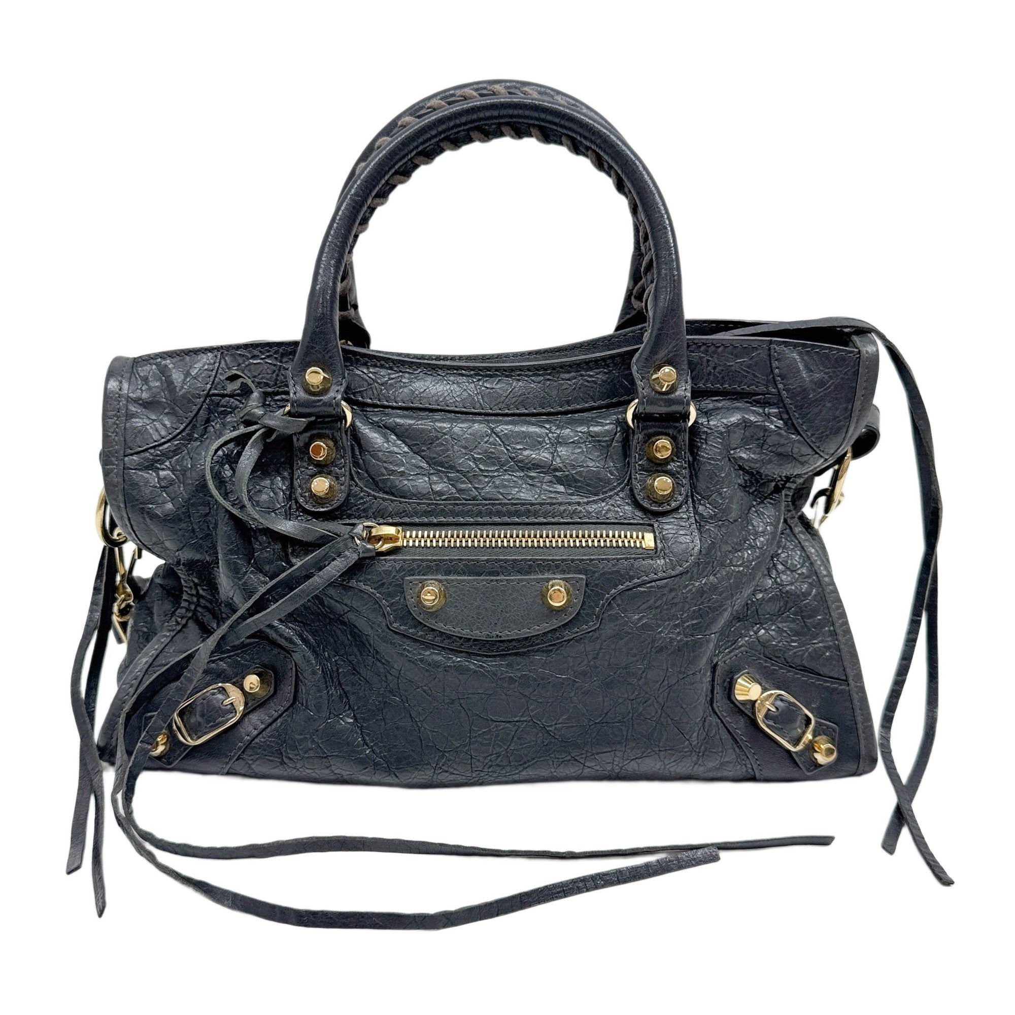 Mini City Grey Leather Two Way Bag