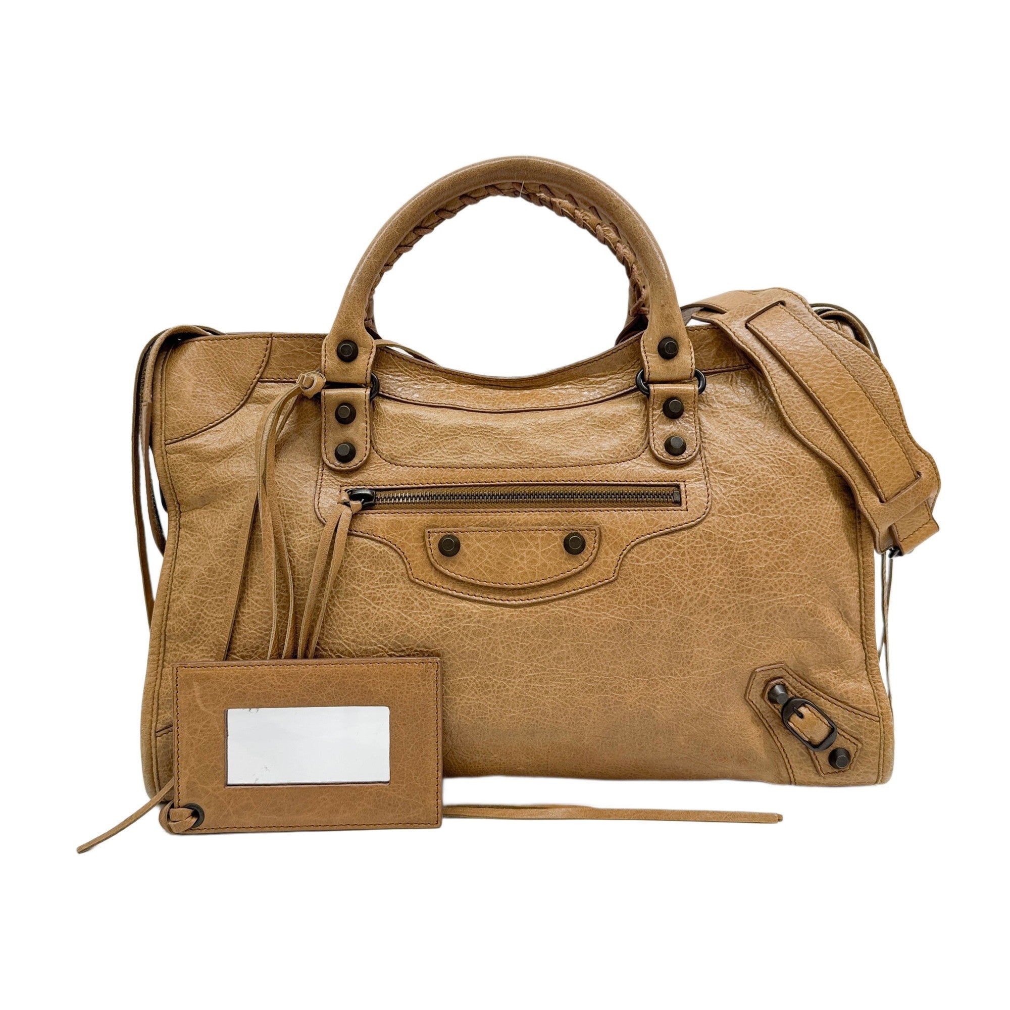 The City Light Brown Leather Two Way Bag