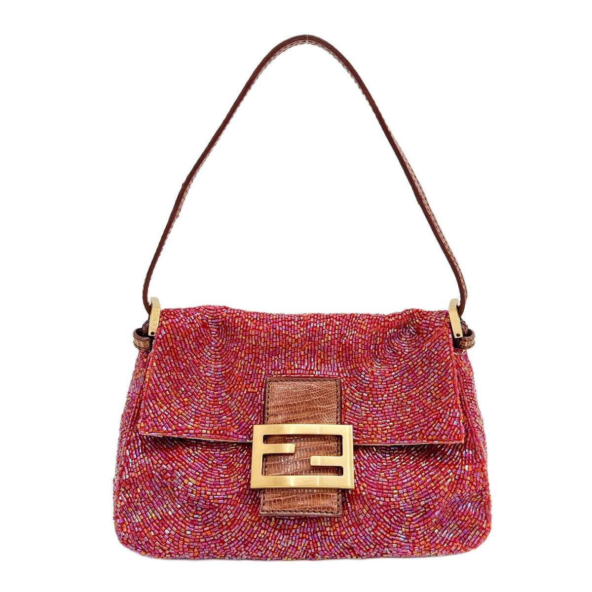 Mini Mamma Baguette Red Beads Shoulder Bag