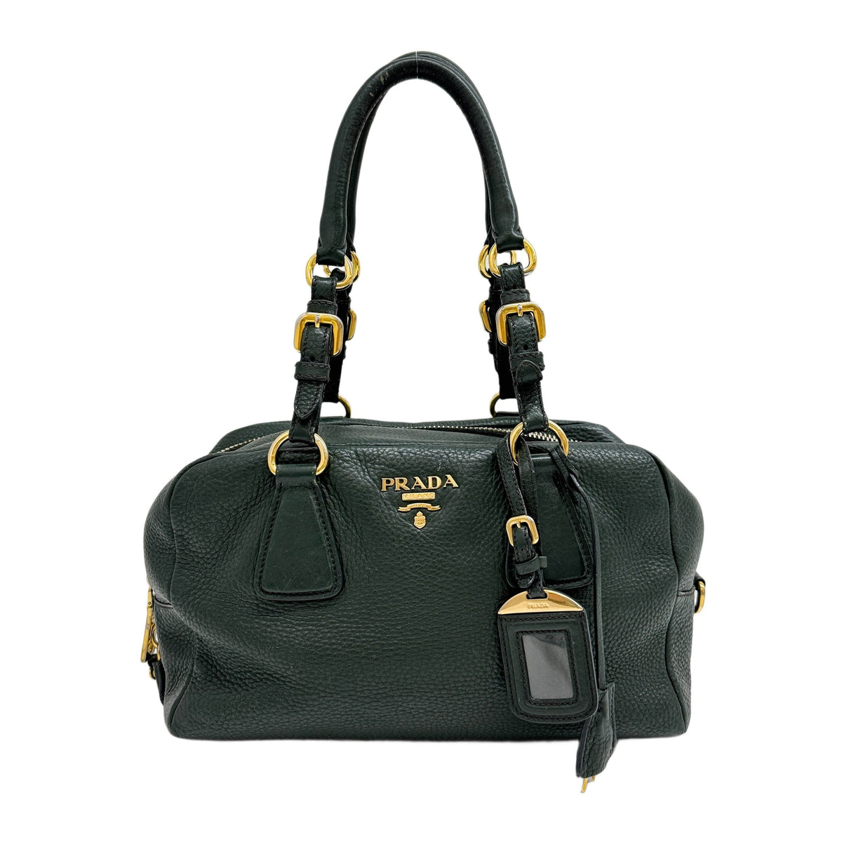 Boston Deep Green Leather Handle Bag
