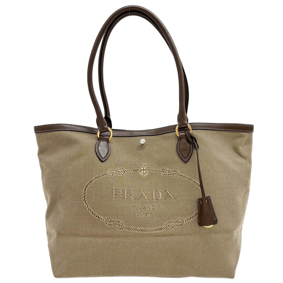 Jacquard Brown Cotton Tote Bag