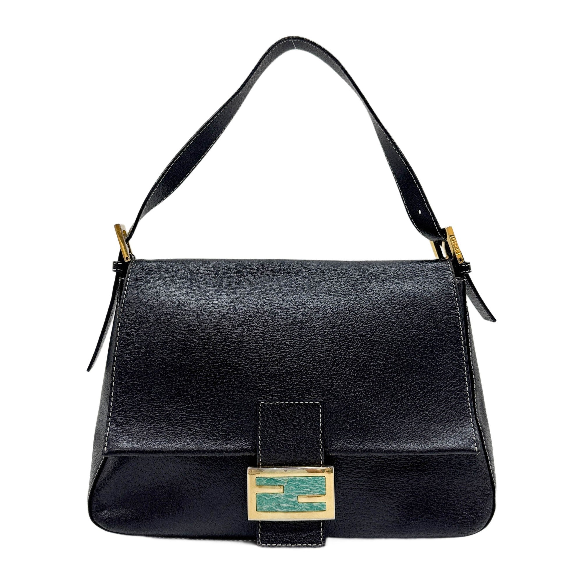 Mamma Baguette Black Leather Shoulder Bag