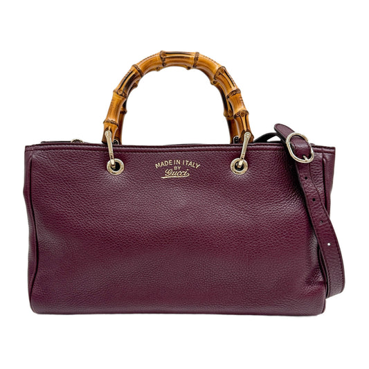 Bamboo Shopper Plum Purple Leather Two Way Bag
