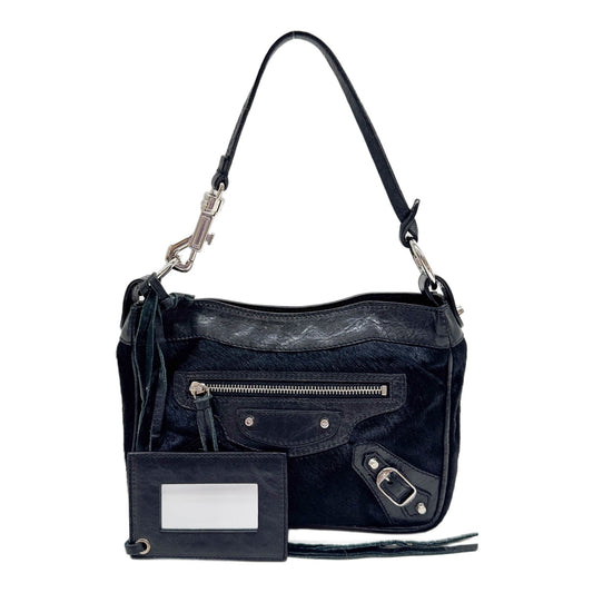 The Shoulder Black Pony Hair Pochette Bag