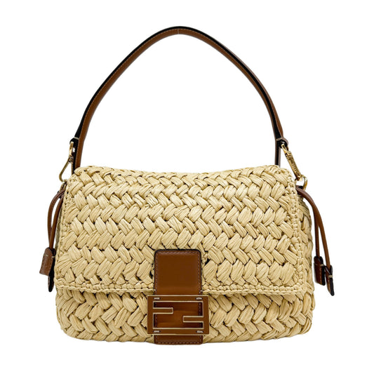 Baguette Soft Medium Beige Raffia Two Way Bag
