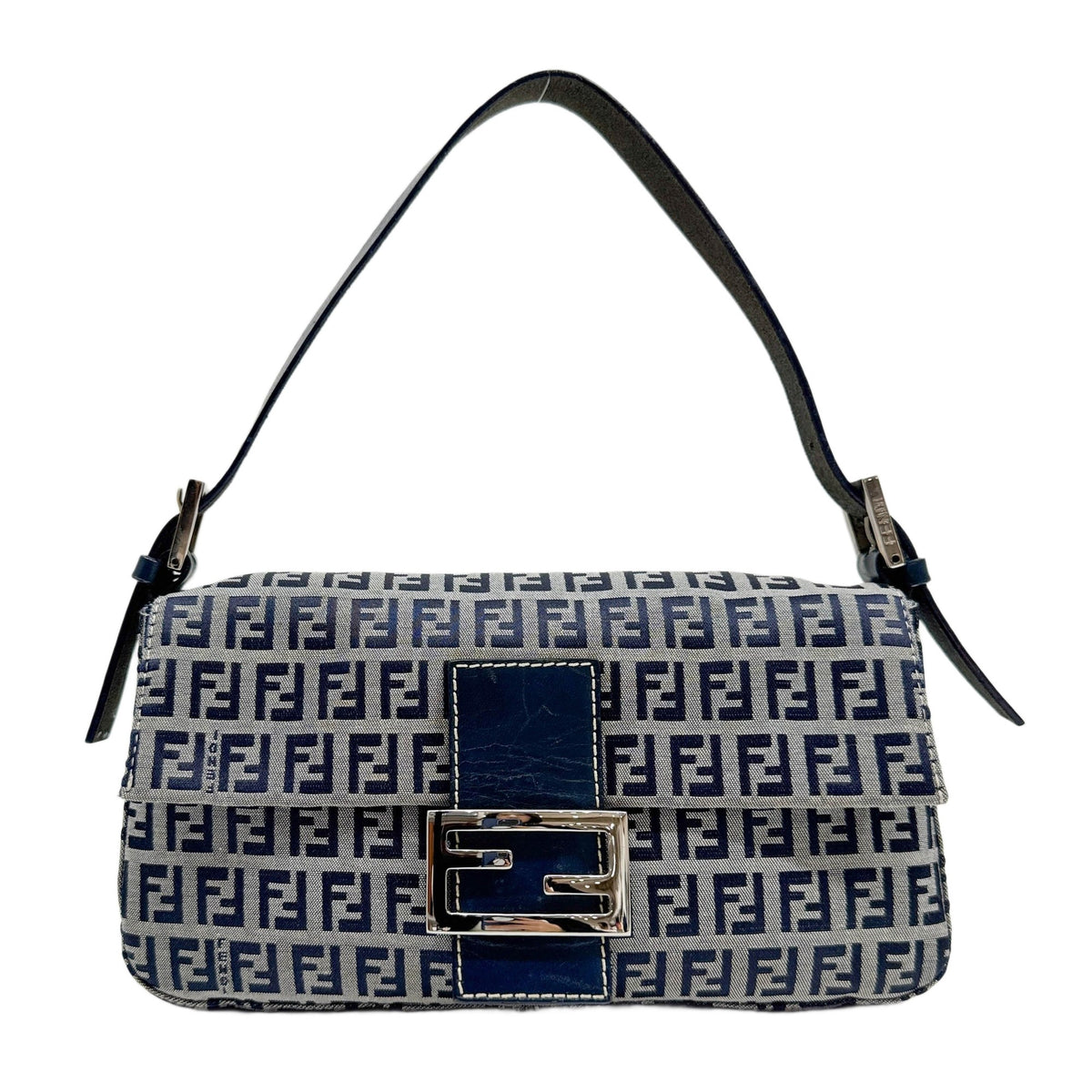 Baguette Blue Zucchino Canvas Shoulder Bag