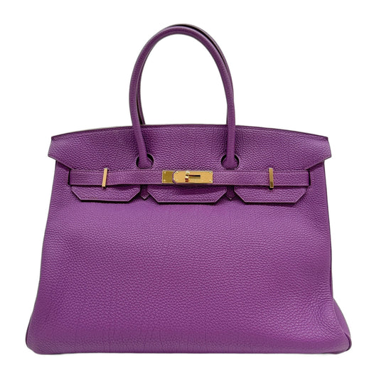 Birkin 35 Purple Togo Leather Hand Bag