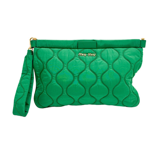 Green Nylon Clutch Bag