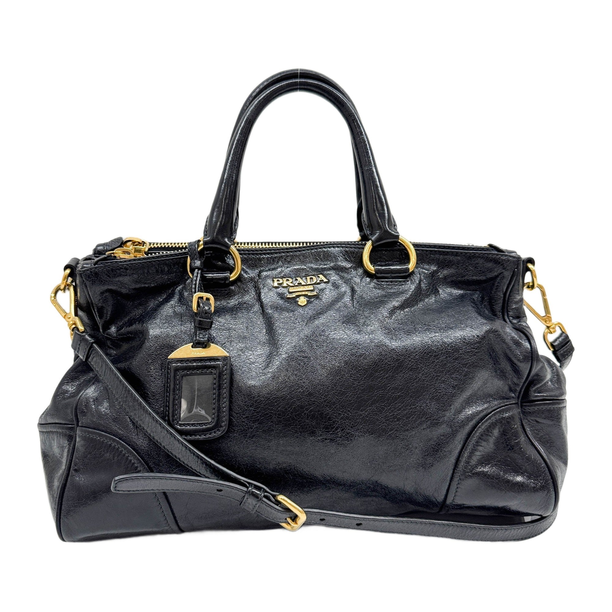 Black Leather Two Way Bag