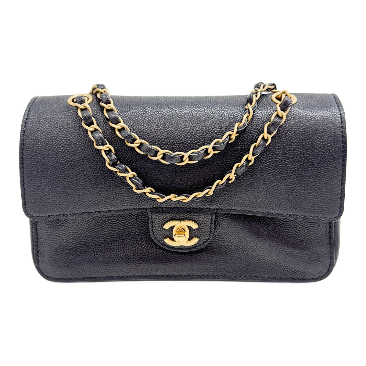 Classic Double Flap 2017-2019 Black Caviar Leather Shoulder Bag