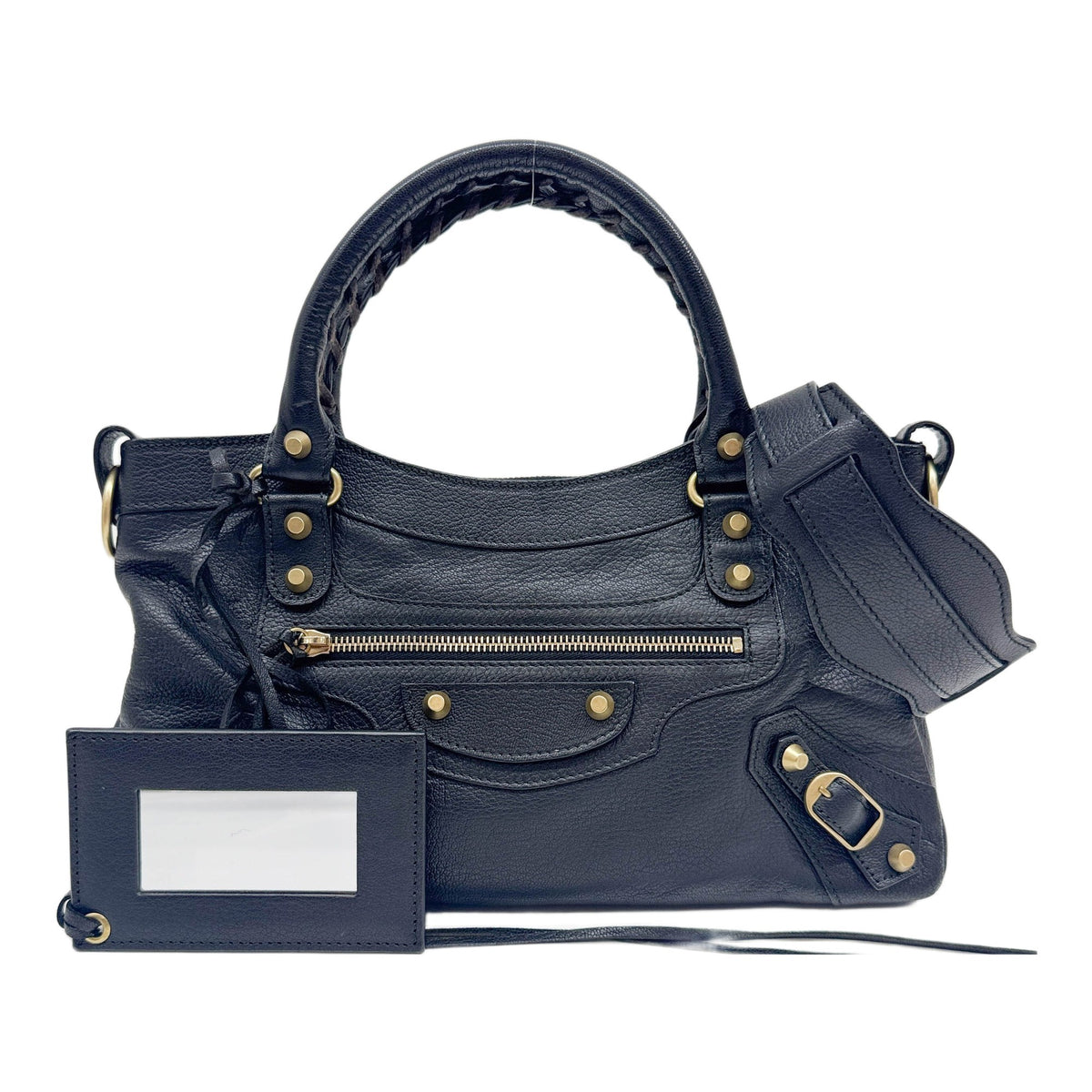 The First Black Leather Two Way Bag