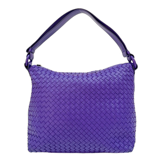 Braided Ring Intrecciato Purple Leather Shoulder Bag
