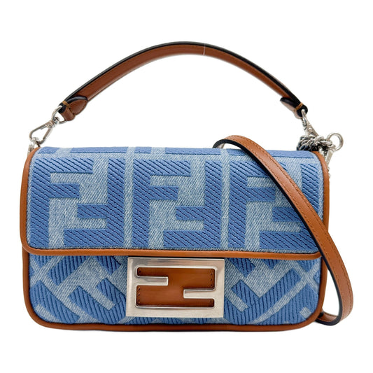Small Baguette Blue Zucca Canvas Two Way Bag