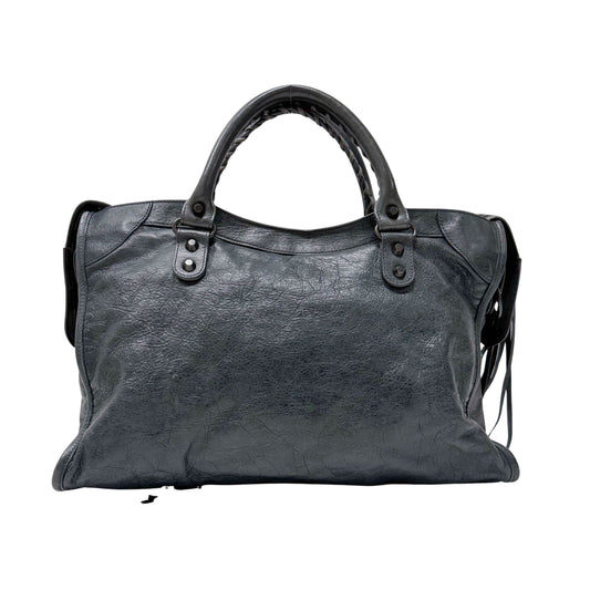 The City Grey Calfskin Leather Two Way Bag