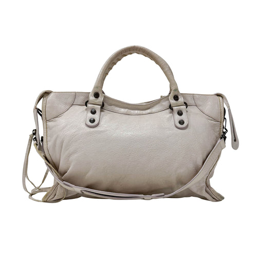 The City Beige Calfskin Leather Two Way Bag