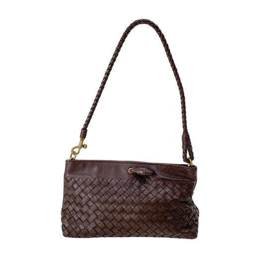 Intrecciato Brown Leather Shoulder Bag