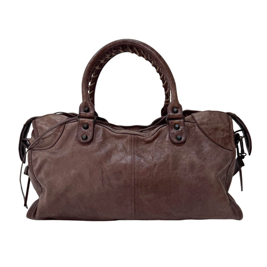 Part-Time Brown Calfskin Leather Two Way Bag