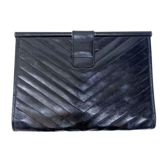 Black Leather Clutch Bag