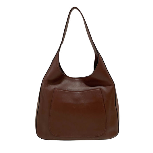 Dark Brown Leather Hobo Bag